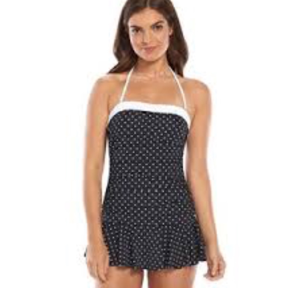 Black Polka Dot Swimsuit By Chaps